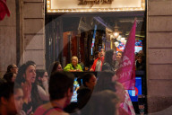 Barcelona - Massive protest in favor of the antiga Massana