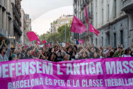 Barcelona - Massive protest in favor of the antiga Massana