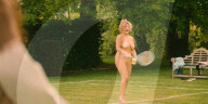 Emily Atack goes fully nude in the premiere episode of the new TV series 'Rivals' -