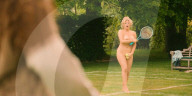 Emily Atack goes fully nude in the premiere episode of the new TV series 'Rivals' -