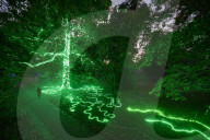 Halloween light trail comes to Kew Gardens, London, UK.