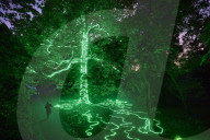 Halloween light trail comes to Kew Gardens, London, UK.