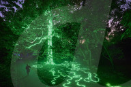 Halloween light trail comes to Kew Gardens, London, UK.
