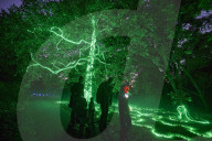 Halloween light trail comes to Kew Gardens, London, UK.