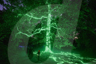 Halloween light trail comes to Kew Gardens, London, UK.