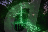 Halloween light trail comes to Kew Gardens, London, UK.