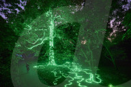 Halloween light trail comes to Kew Gardens, London, UK.