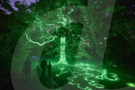 Halloween light trail comes to Kew Gardens, London, UK.