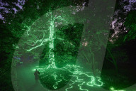 Halloween light trail comes to Kew Gardens, London, UK.