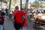 Barcelona - Bayern supporters are seen around Barcelona