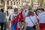 Barcelona - Bayern supporters are seen around Barcelona