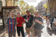 Barcelona - Bayern supporters are seen around Barcelona