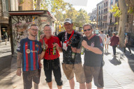 Barcelona - Bayern supporters are seen around Barcelona