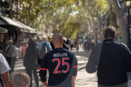 Barcelona - Bayern supporters are seen around Barcelona