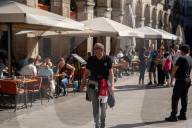 Barcelona - Bayern supporters are seen around Barcelona