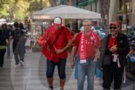Barcelona - Bayern supporters are seen around Barcelona