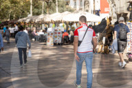 Barcelona - Bayern supporters are seen around Barcelona