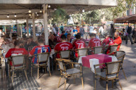 Barcelona - Bayern supporters are seen around Barcelona