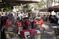 Barcelona - Bayern supporters are seen around Barcelona