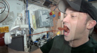 Eating ketchup in space