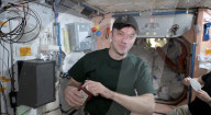 Eating ketchup in space