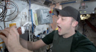 Eating ketchup in space