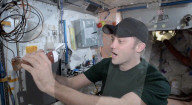 Eating ketchup in space