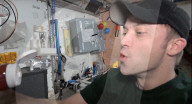 Eating ketchup in space