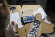 Students participate in Ukrainian-language 'Radio Dictation of National Unity' event
