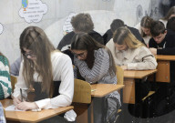 Students participate in Ukrainian-language 'Radio Dictation of National Unity' event