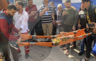 Wounded Palestinians arrive hospital