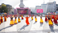 Diwali on the Square celebrations, Trafalgar Square,  London, UK.
