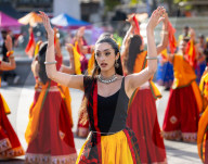 Diwali on the Square celebrations, Trafalgar Square,  London, UK.