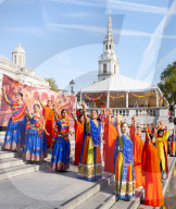 Diwali on the Square celebrations, Trafalgar Square,  London, UK.