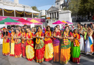 Diwali on the Square celebrations, Trafalgar Square,  London, UK.