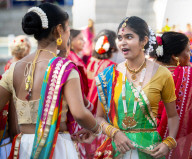 Diwali on the Square celebrations, Trafalgar Square,  London, UK.