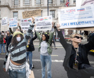 Protestors from Unite Against Racism's  counterprotest National Demo Stop Tommy Robinson - Stop the Far Right - supported by many Unions in Whitehall, Westminster, London, UK.