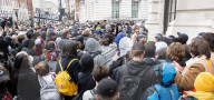 Protestors from Unite Against Racism's  counterprotest National Demo Stop Tommy Robinson - Stop the Far Right - supported by many Unions in Whitehall, Westminster, London, UK.