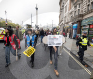 Protestors from Unite Against Racism's  counterprotest National Demo Stop Tommy Robinson - Stop the Far Right - supported by many Unions in Whitehall, Westminster, London, UK.