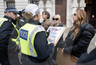 Protestors from Unite Against Racism's  counterprotest National Demo Stop Tommy Robinson - Stop the Far Right - supported by many Unions in Whitehall, Westminster, London, UK.