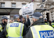 Protestors from Unite Against Racism's  counterprotest National Demo Stop Tommy Robinson - Stop the Far Right - supported by many Unions in Whitehall, Westminster, London, UK.