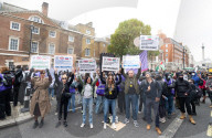 Protestors from Unite Against Racism's  counterprotest National Demo Stop Tommy Robinson - Stop the Far Right - supported by many Unions in Whitehall, Westminster, London, UK.