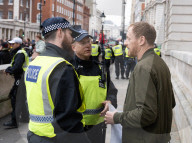 Protestors from Unite Against Racism's  counterprotest National Demo Stop Tommy Robinson - Stop the Far Right - supported by many Unions in Whitehall, Westminster, London, UK.