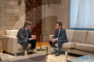 Barcelona_ Meeting between Pere Aragones and Salvador Illa