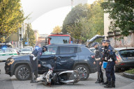 Milano - Incidente tra auto e moto in Via Livigno