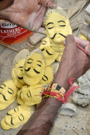 Painting Hindu goddess Kali idols