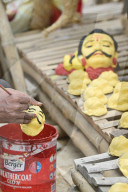 Painting Hindu goddess Kali idols