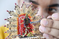 Goddess Kali miniature art made on matchsticks