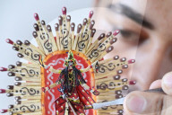 Goddess Kali miniature art made on matchsticks