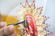 Goddess Kali miniature art made on matchsticks